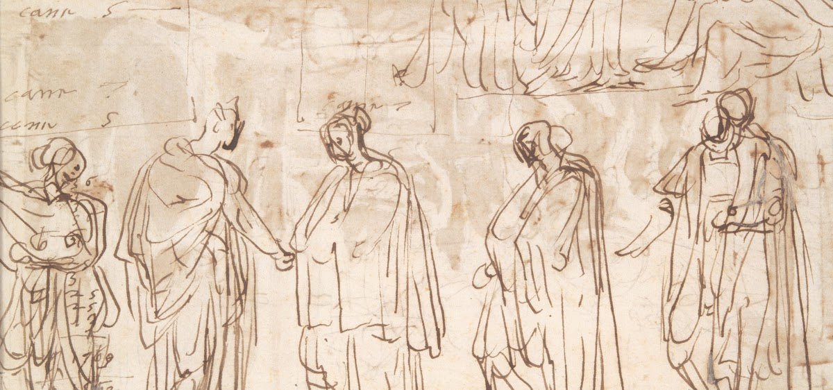 Heavily draped figures 154546