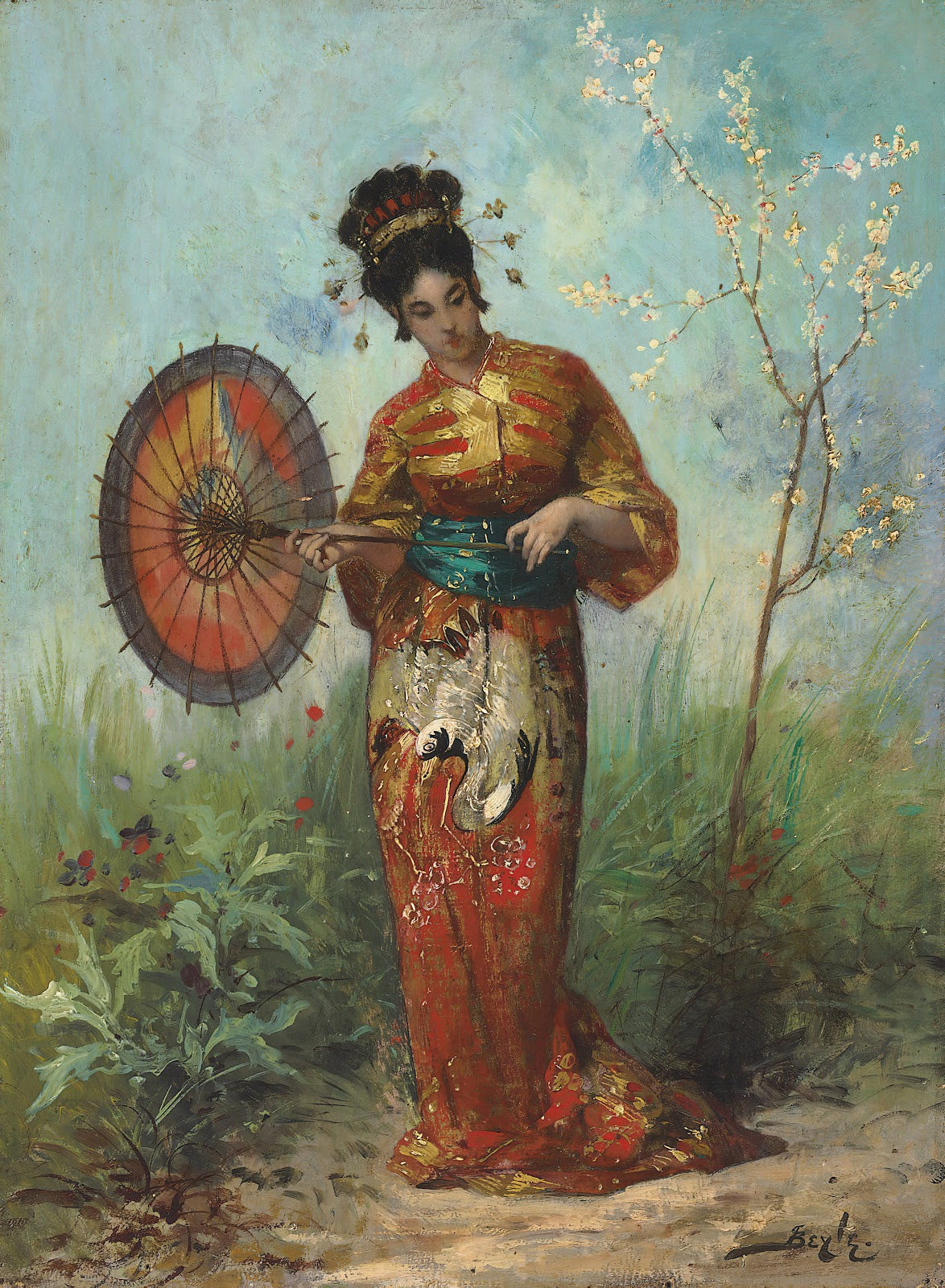 A Japanese Woman with a Parasol