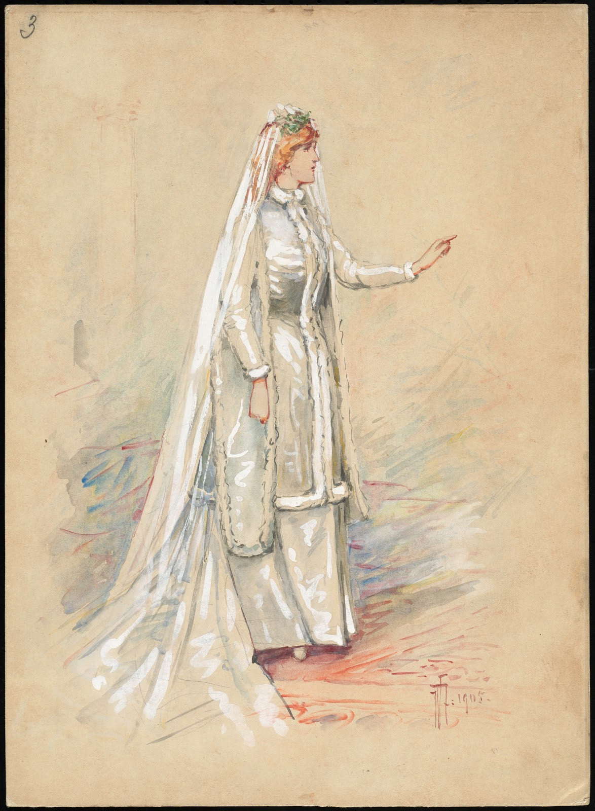 Unidentified Italian opera costume design plate 3 1905
