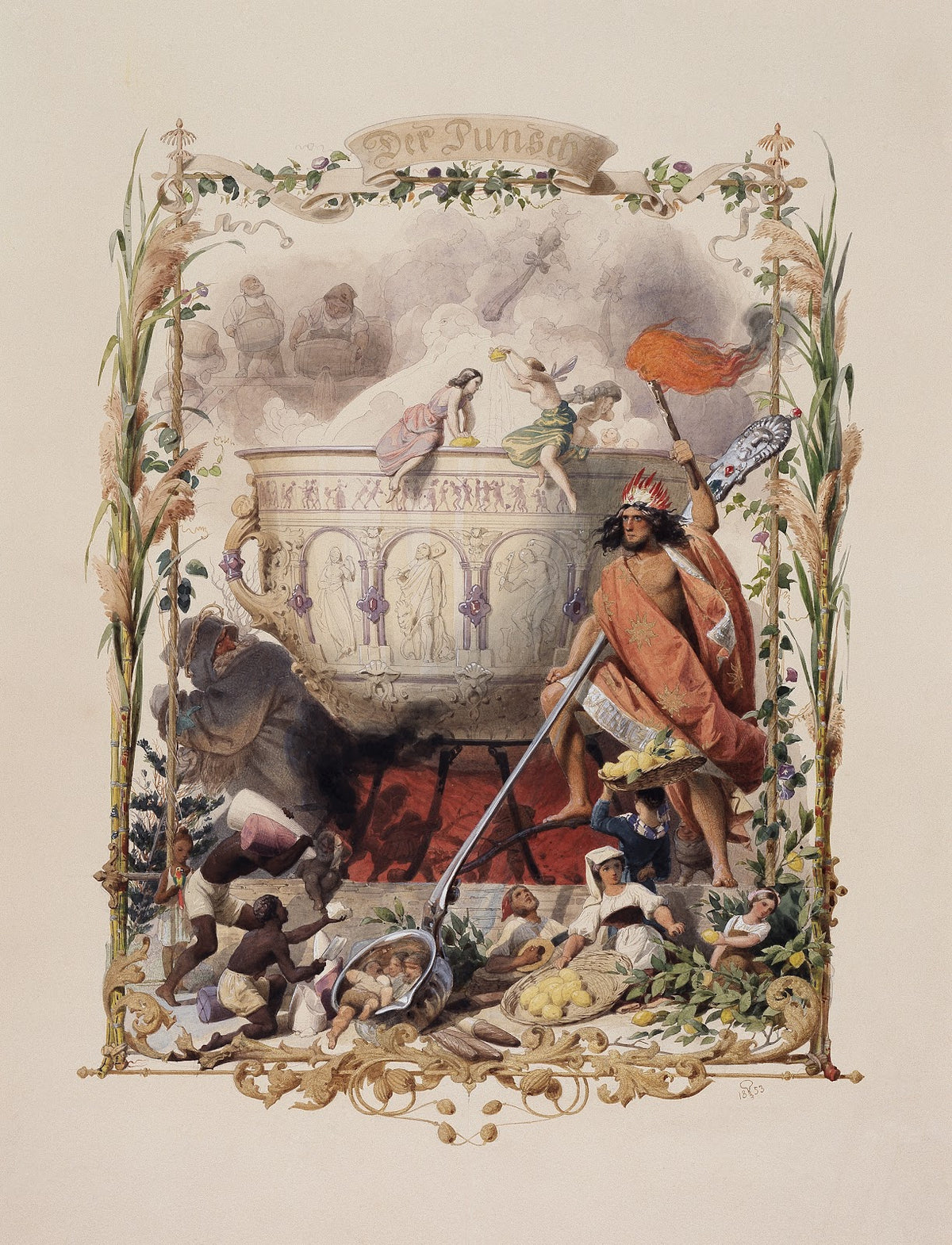 Die vier Hauptgetränke Punsch 1853