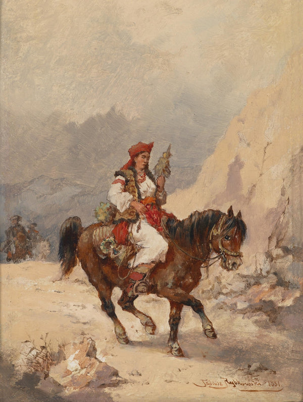 Montenegrische Reiterin 1881