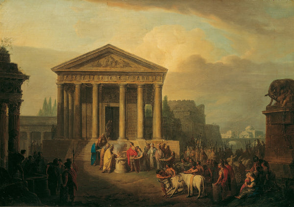 Sacrifice In Front Of A Roman Temple 1791