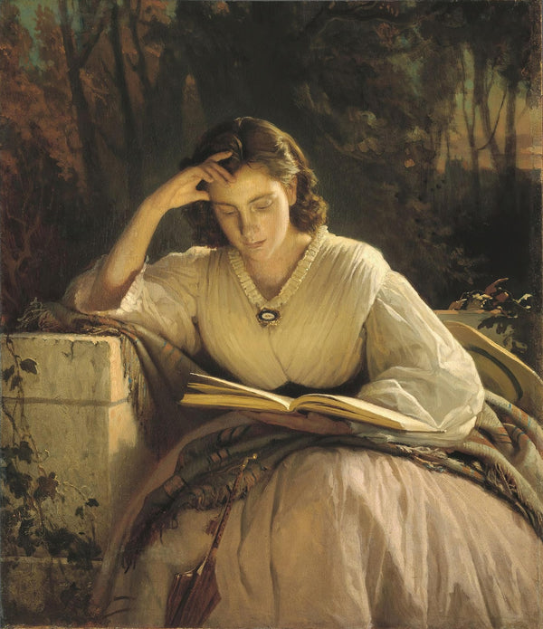 Woman Reading Portrait of the Artists Wife 1863