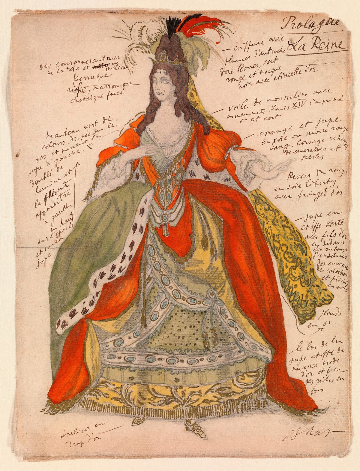 Costume Design for the Queen from Sleeping Beauty 1921