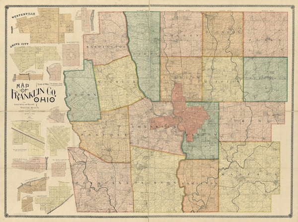 Map of Franklin County Ohio 1895