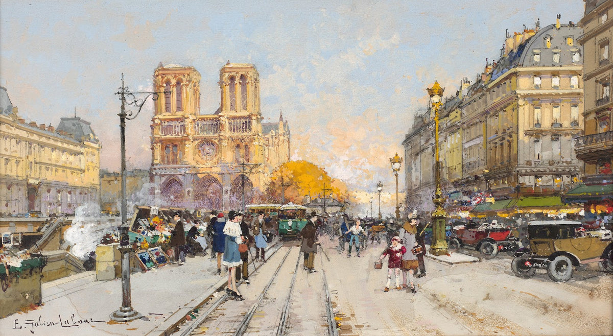 Les quais rive gauche devant Notre Dame Paris
