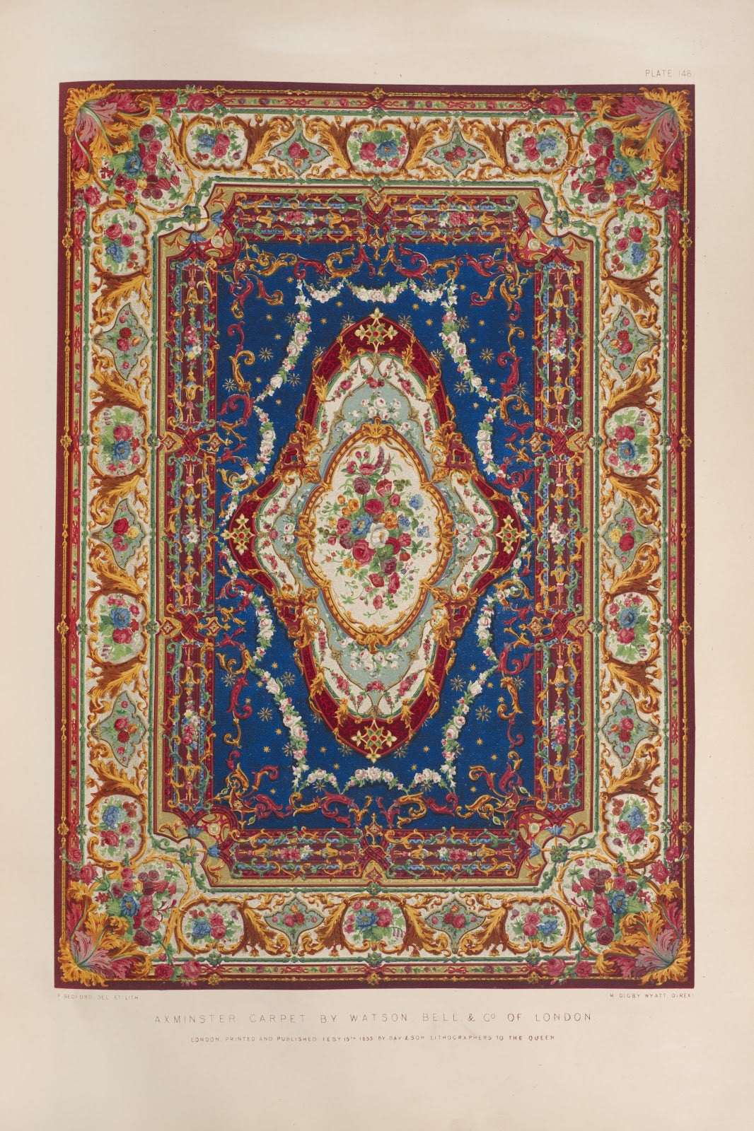 Axminster carpet by Watson Bell  co of London 1851   1853