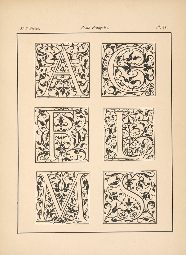 École Française  Alphabets initiales gothiques 1895