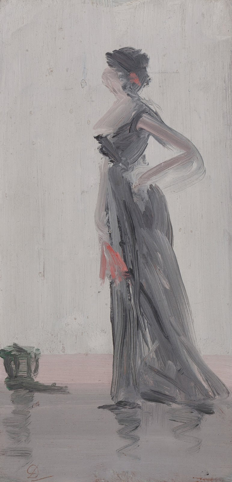 Standing Woman with Fan A Study in Rose and Grey 1906