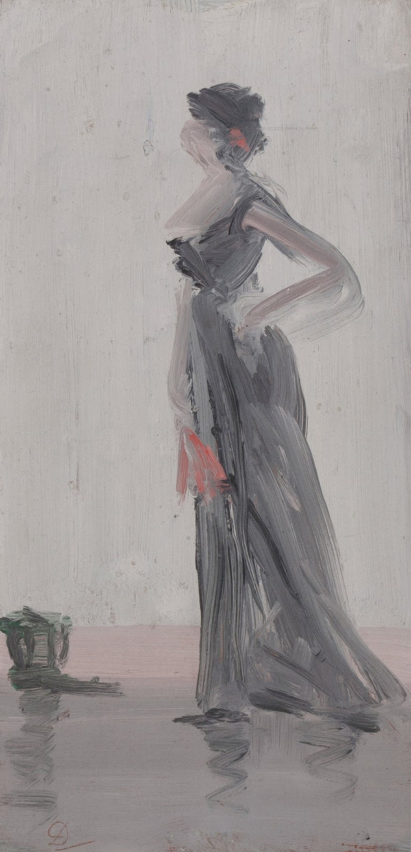 Standing Woman with Fan A Study in Rose and Grey 1906