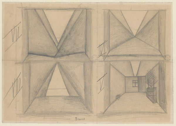 Brand  maquette de décor  décors IV V VII et VIII 1928