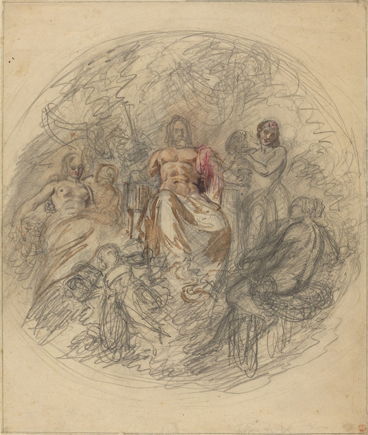 Study of Jove and Three Goddesses
