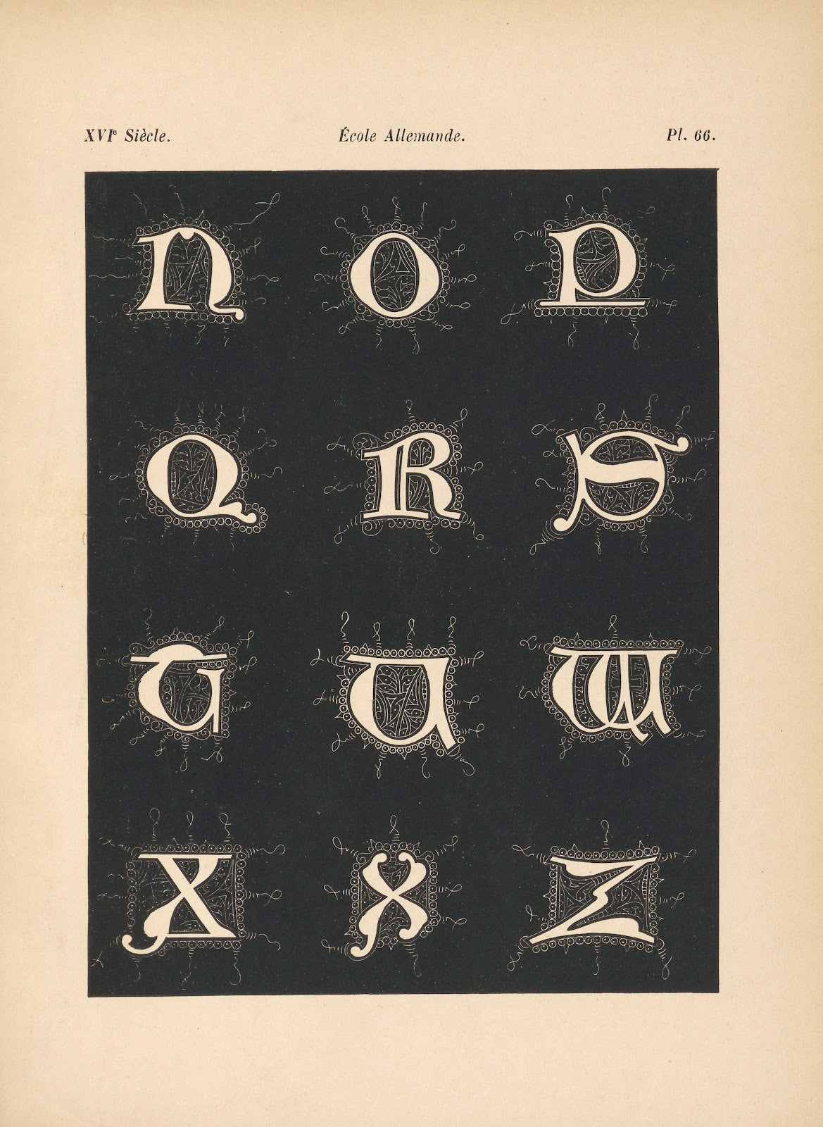 École Allemande  Alphabet donciales tiré dun manuscrit 1895