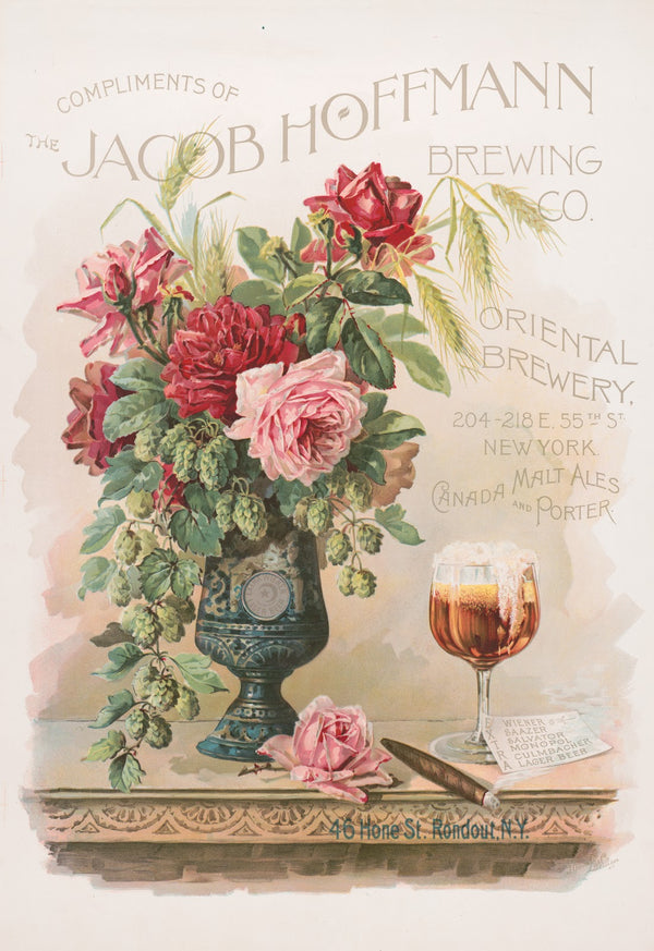 Compliments of the Jacob Hoffmann Brewing Co Oriental brewery 1900