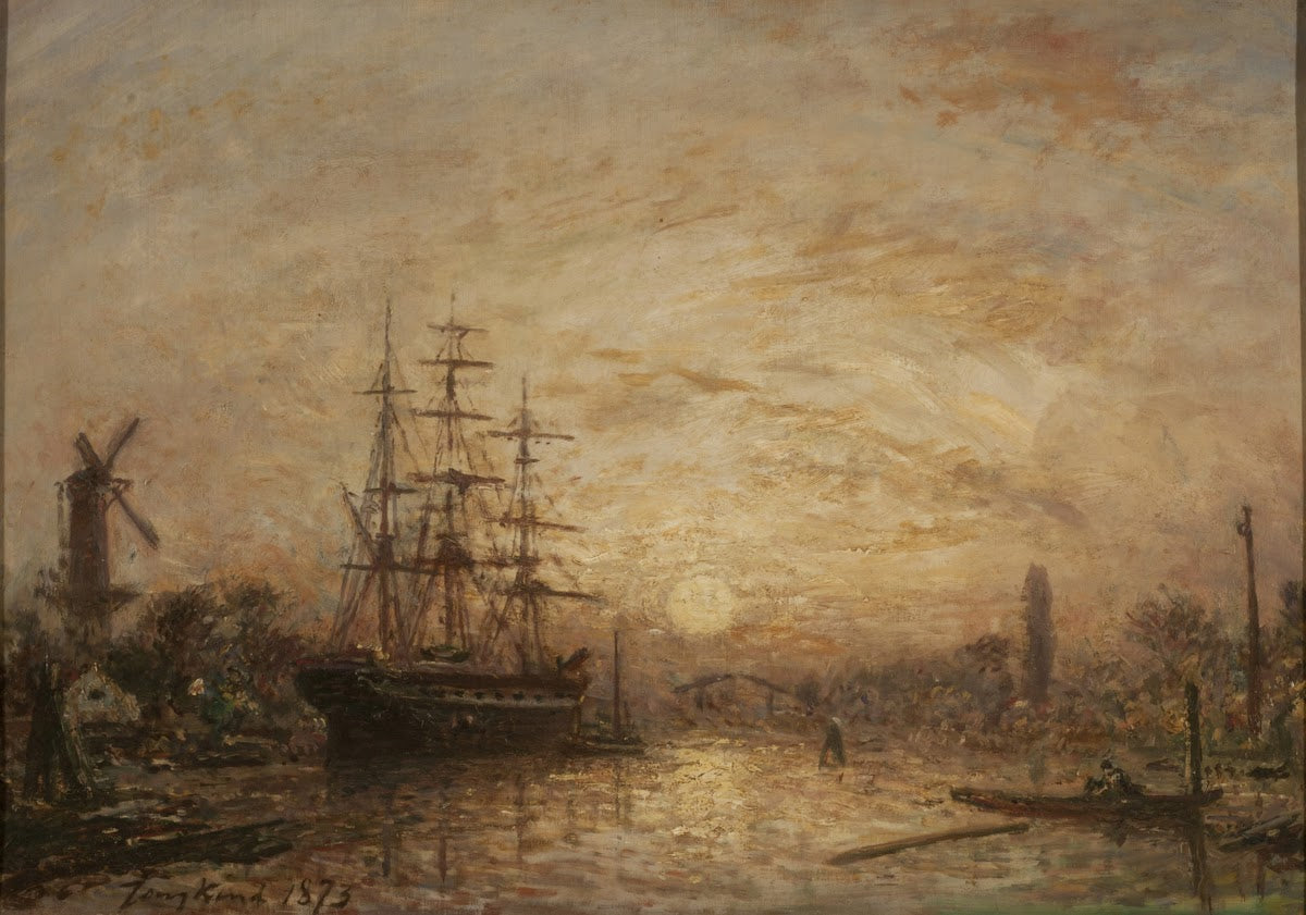 Coucher de soleil en Hollande puesta de sol en Holanda 1873