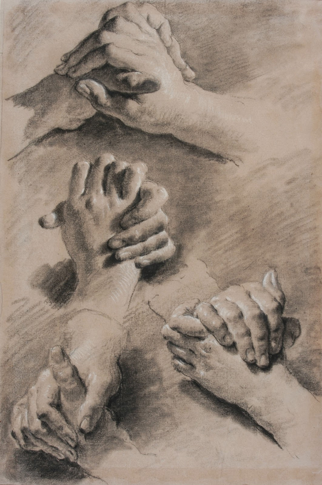 Four Studies of Clasped Hands circa 1750