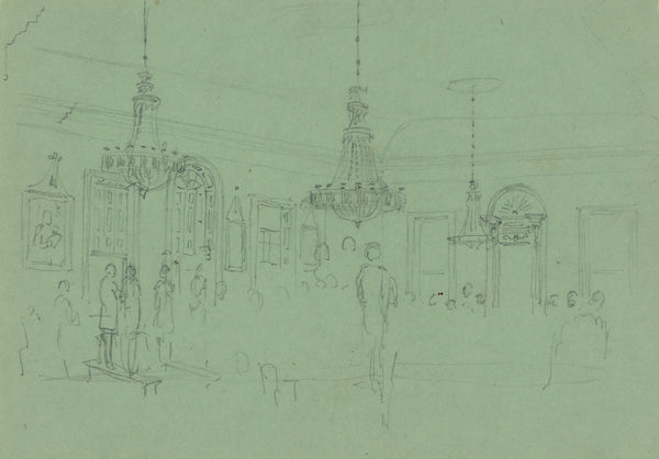 Ballroom with figures 1860 1865