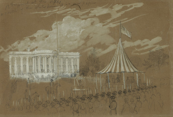 Flag raising at the White House 1861