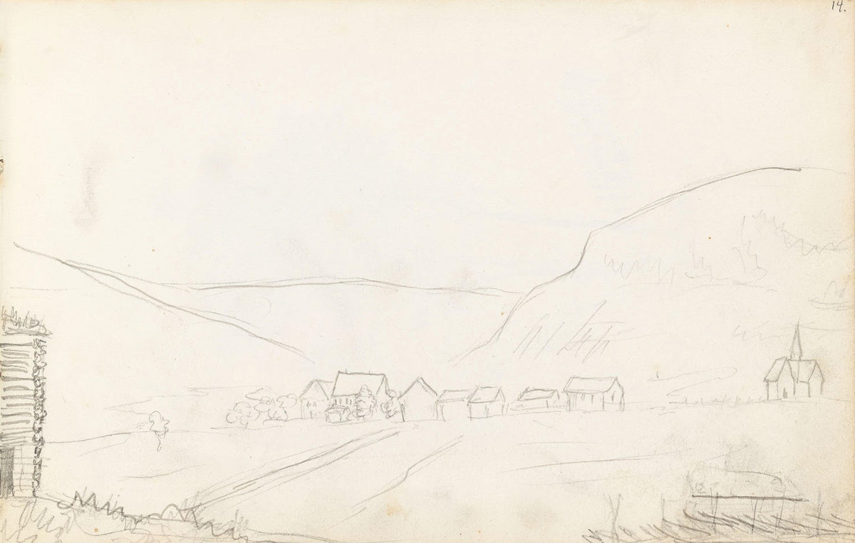 Mountain village and church Between 1843 and 1866