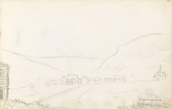 Mountain village and church Between 1843 and 1866