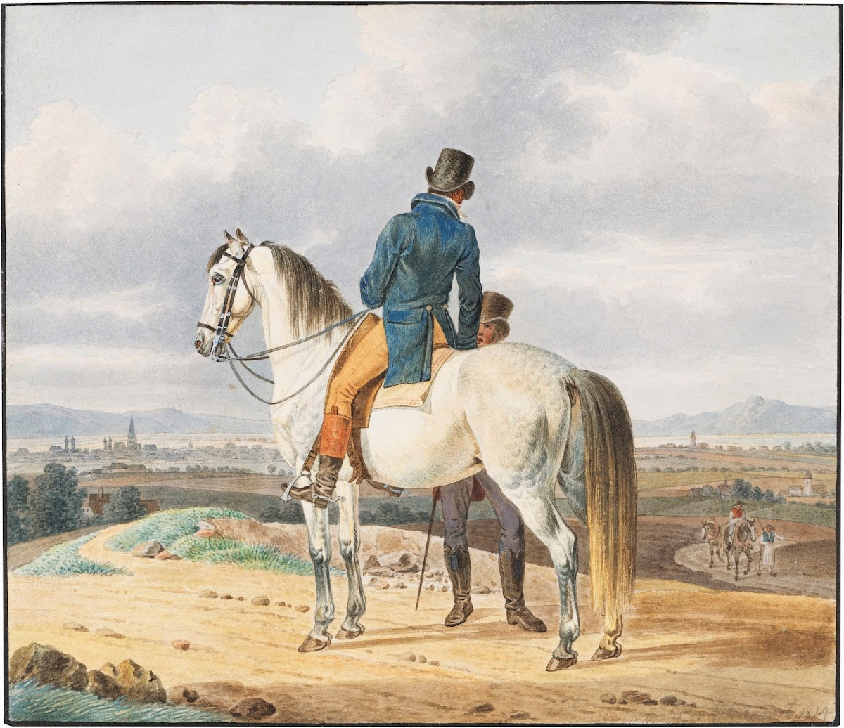 Reiter auf Schimmel 1814