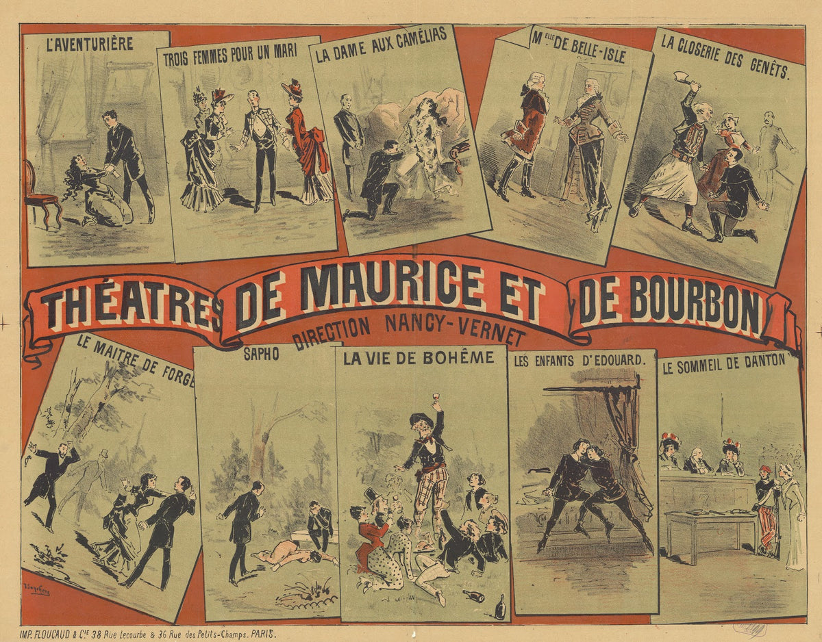 Théâtres de Maurice et de Bourbon Direction Nancy Vernet 1890