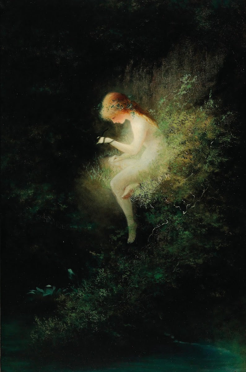 Girl Holding A Snake  Innocence 1900