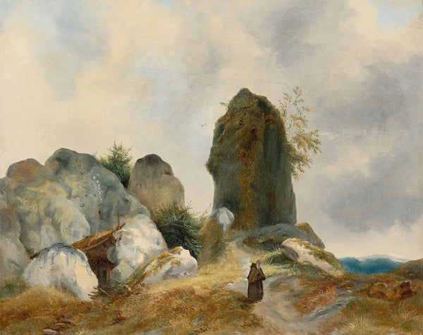 A Rocky Landscape with a Hermit