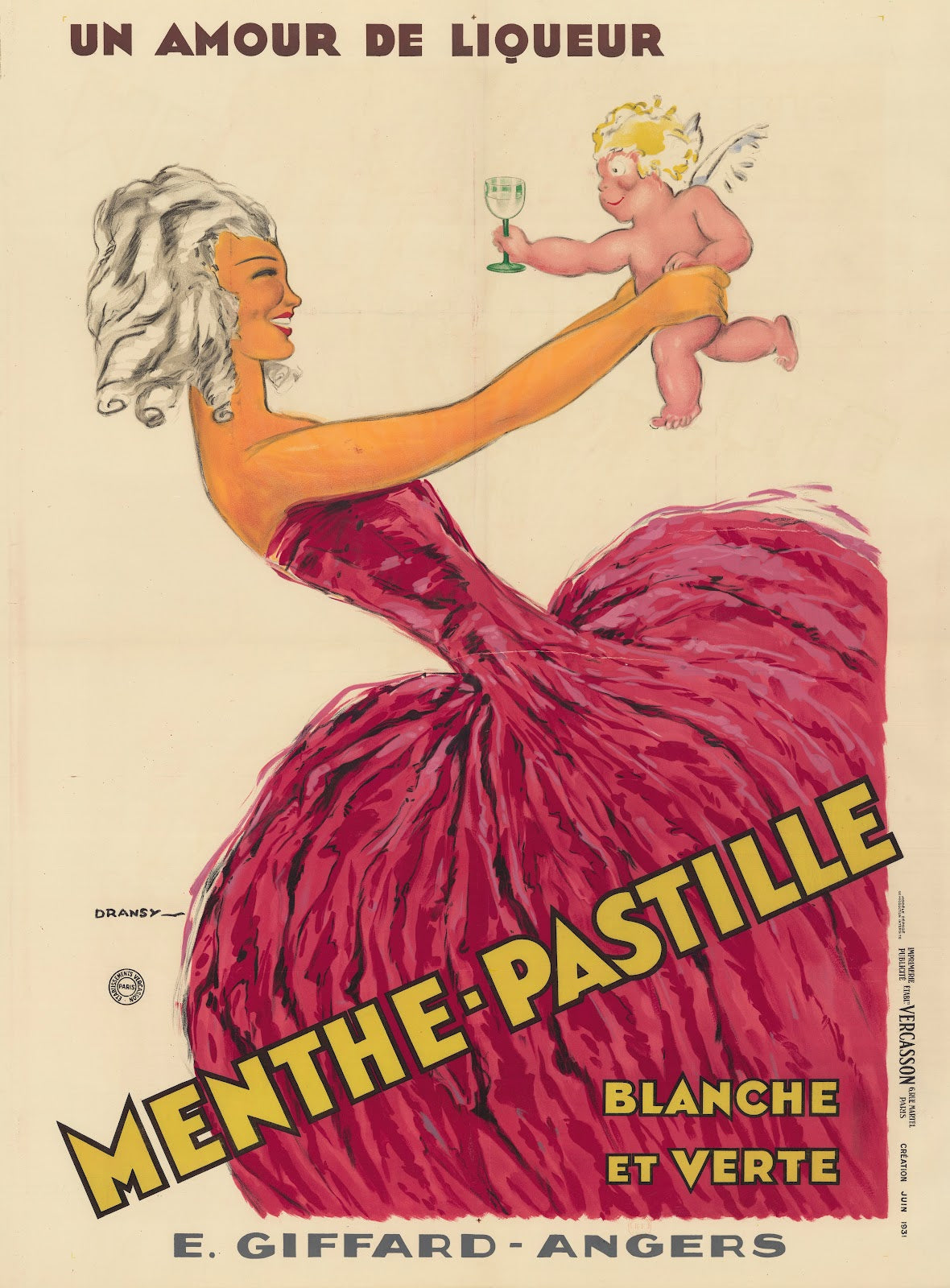 Un amour de liqueur Menthe Pastille blanche et verte 1931