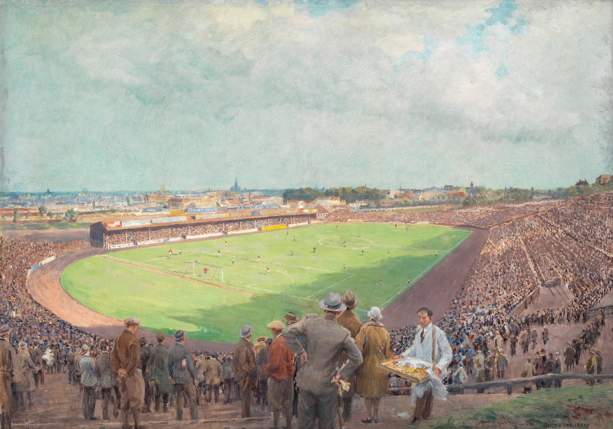 Fußballmatch auf dem Sportplatz Hohe Warte 1928