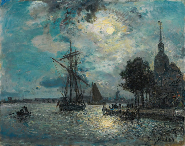 Le Port De Dordrecht Au Clair De Lune 1868