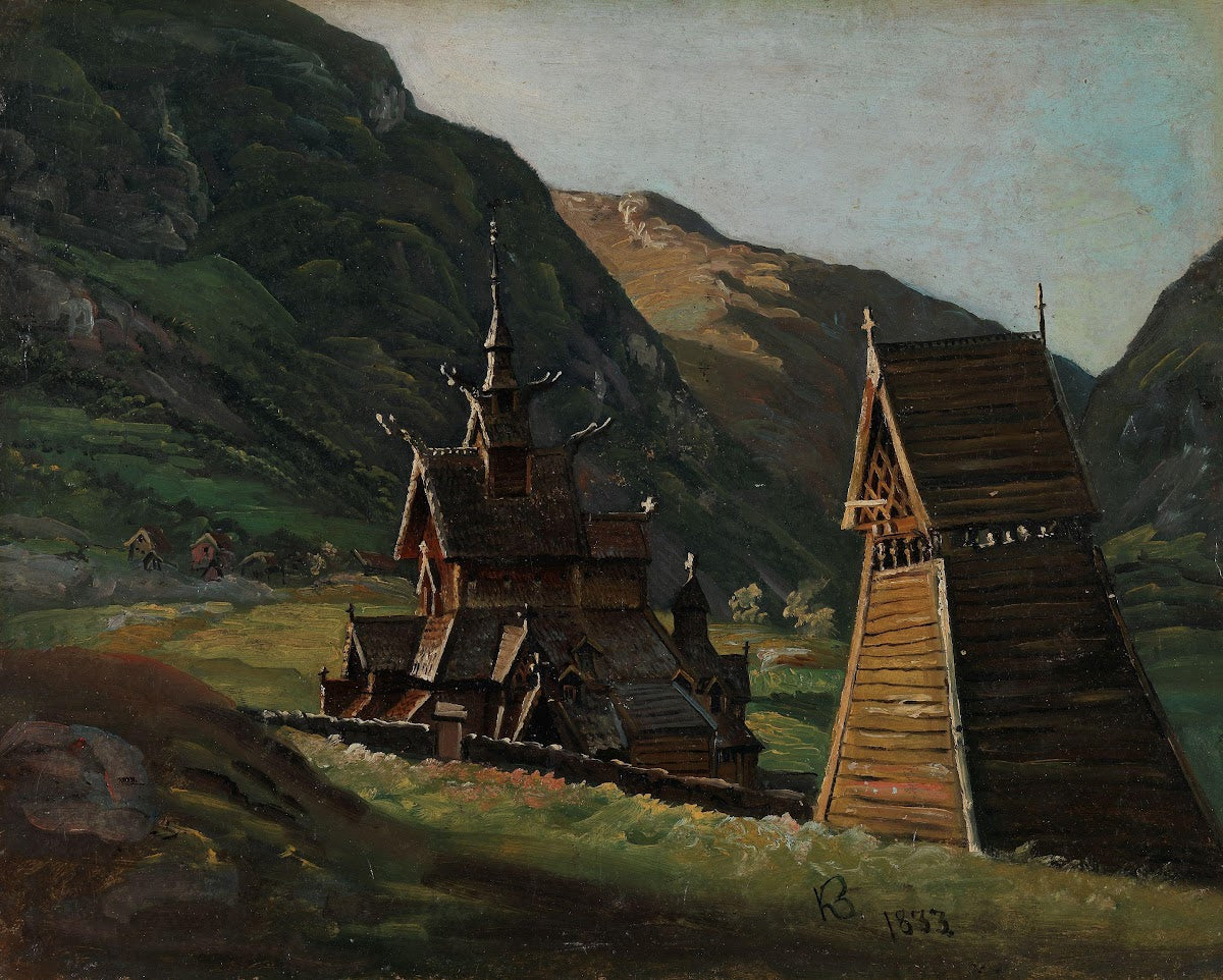 Borgund Stave Church in Lærdal 1833