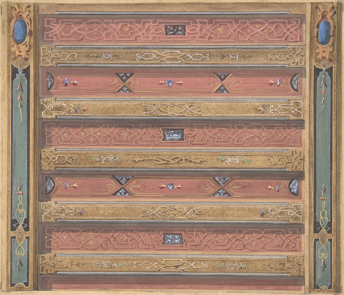 Design for Salon Ceiling Château de Cangé 19th Century