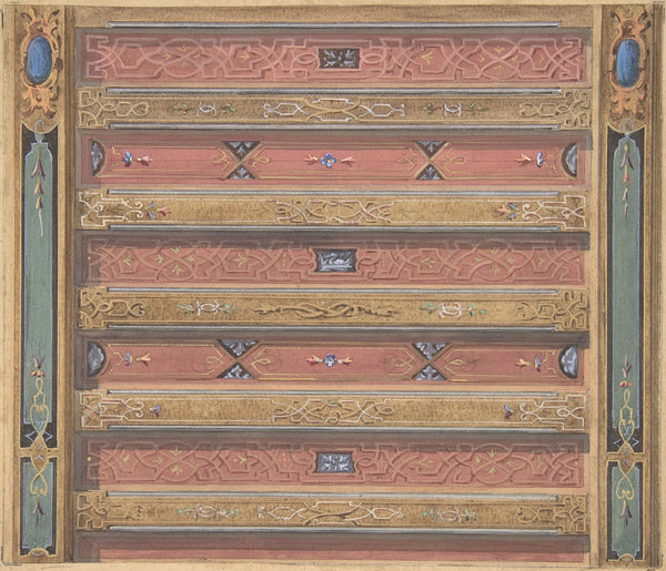 Design for Salon Ceiling Château de Cangé 19th Century