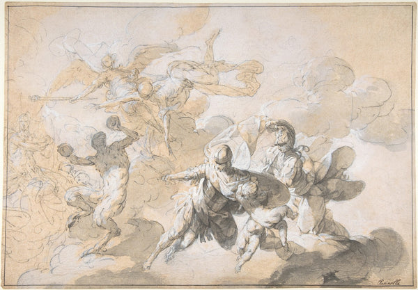 Ceiling Decoration with Mars Minerva and a Dancing Satyr 172030