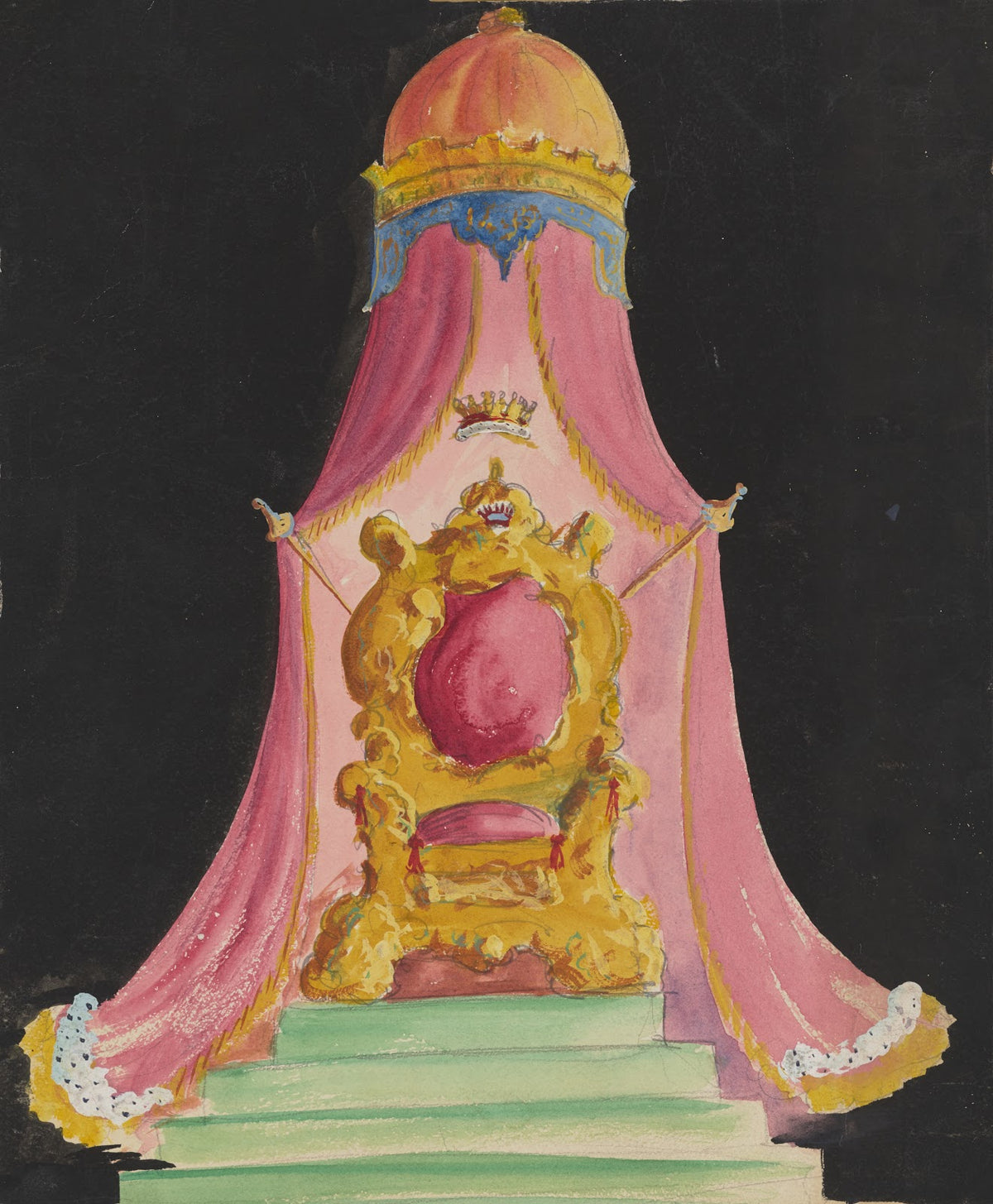 Created Equal Sketch no 1 Throne with Canopy 1934 1943