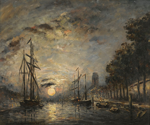 Clair De Lune Sur Un Canal Dordrecht 1876