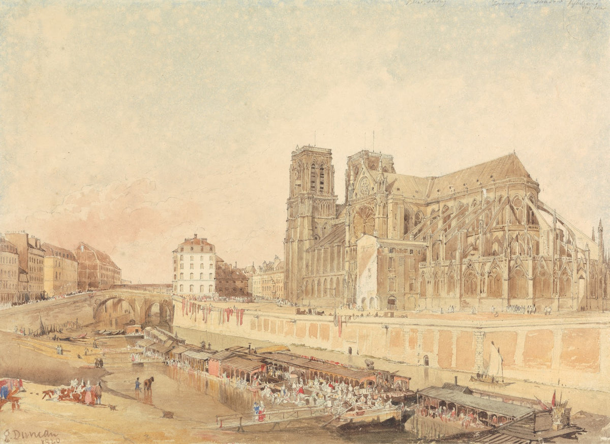 Notre Dame Paris from the Left Bank 1840