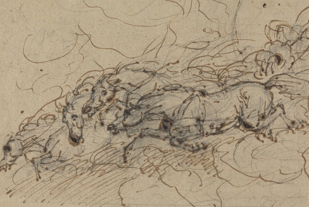 Four horses galloping a mythological study possibly for Phaetons Chariot