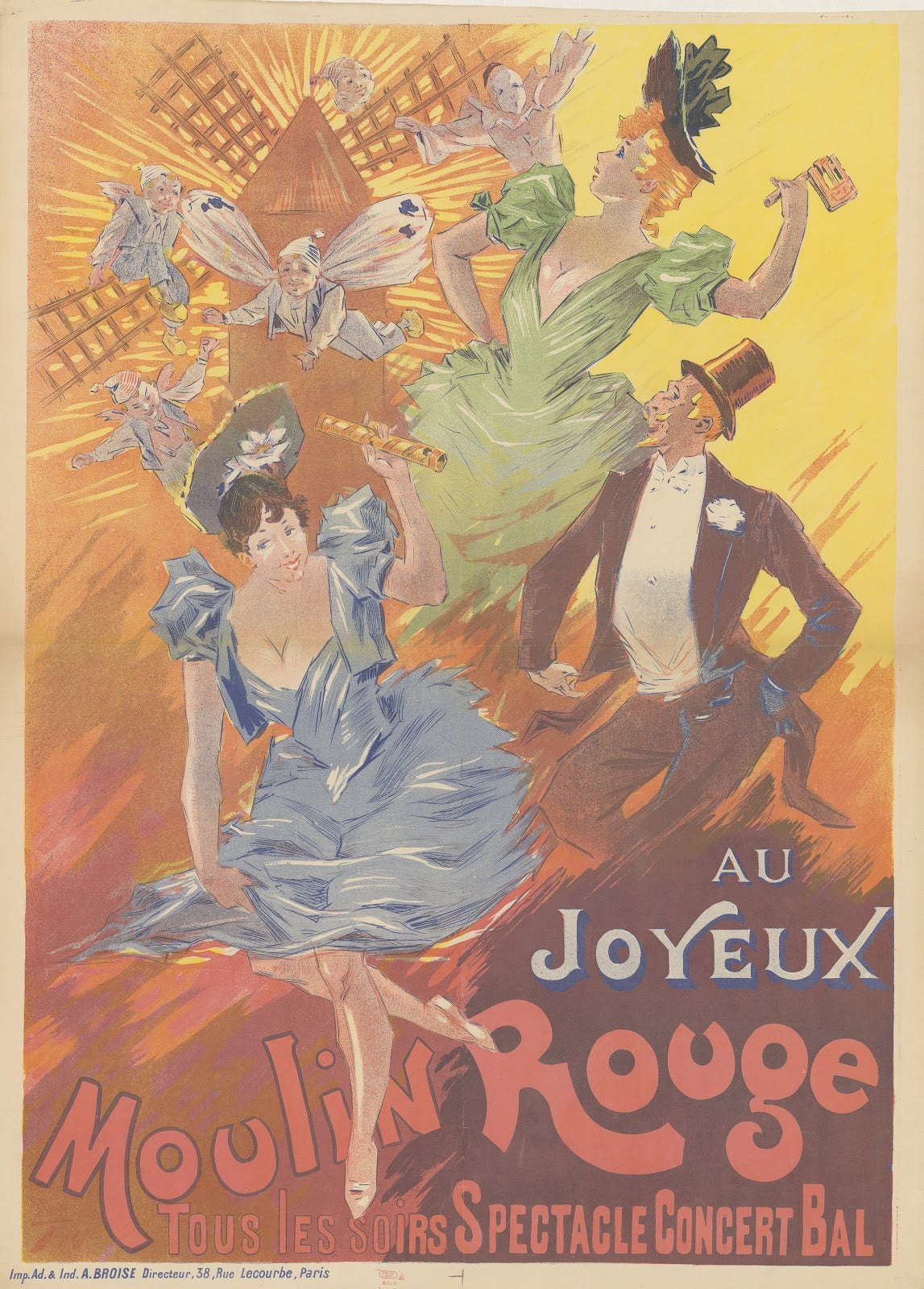 Au joyeux Moulin rouge tous les soirs spectacle concert bal 1892