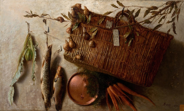 Straw Basket with Fish 1890