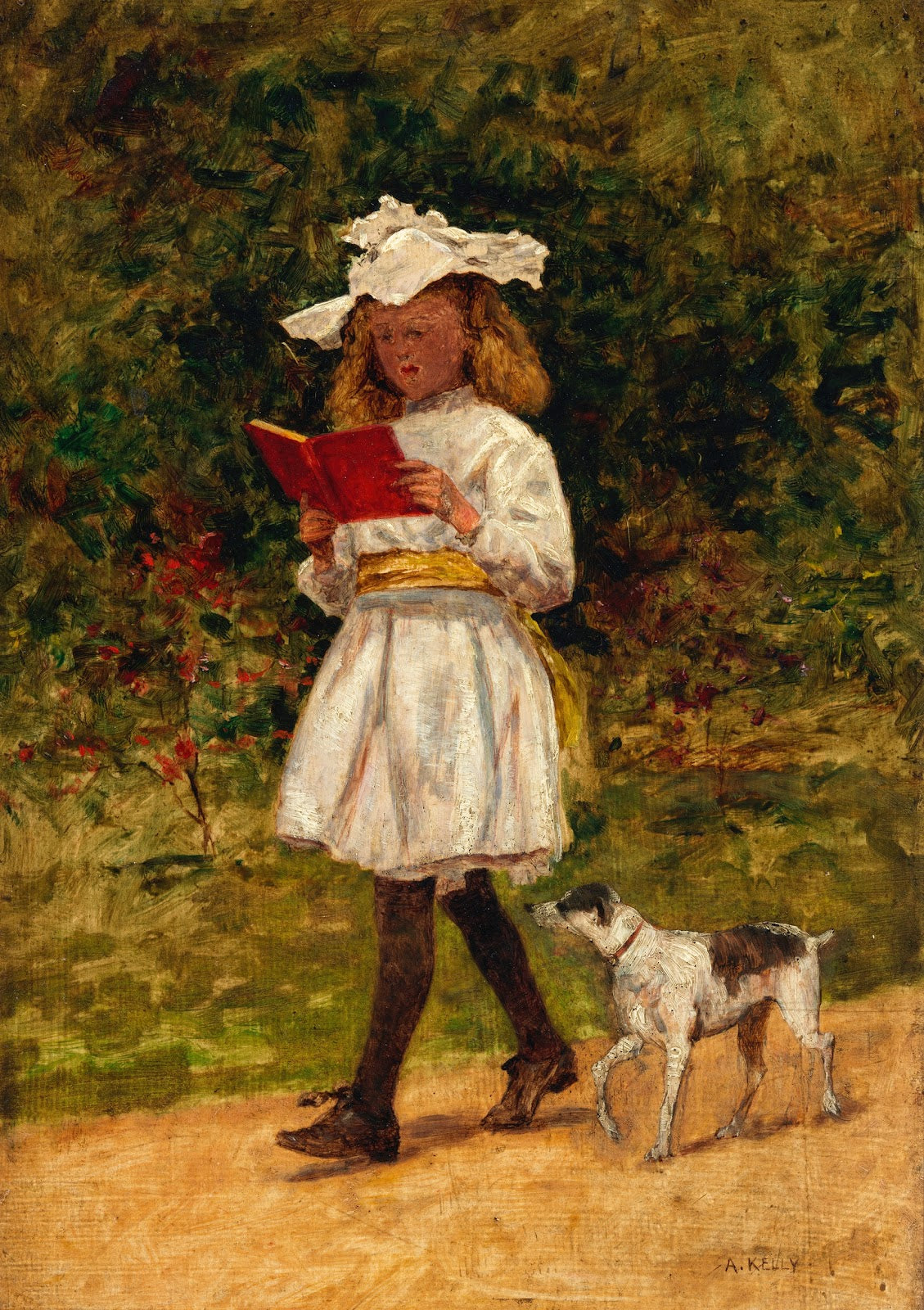 A Young Girl Reading c 1910
