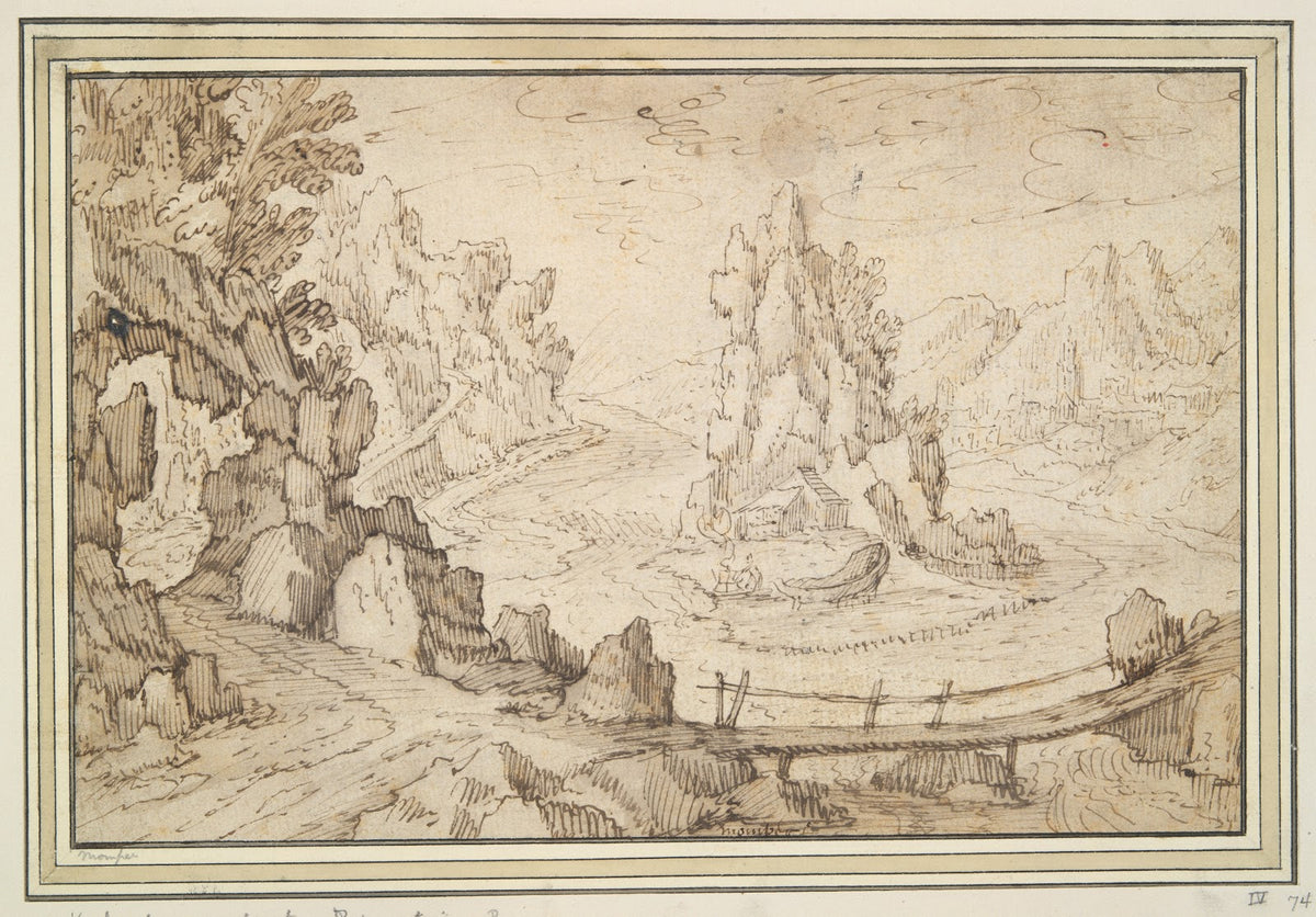 Rocky Landscape withBridge 16thcentury