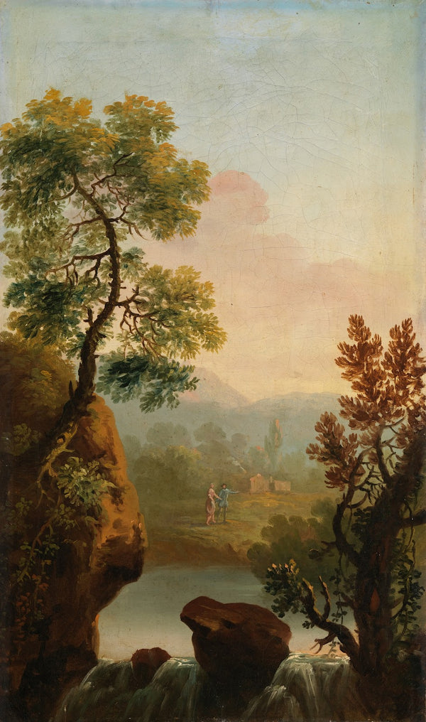 Landscape with Figures in the Background c1740s