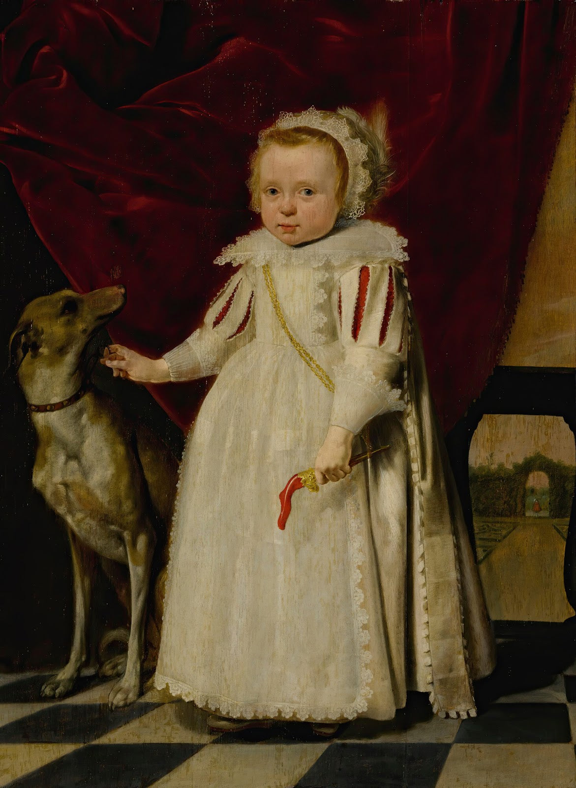 Portrait of a Young Boy And Dog In a Landscape