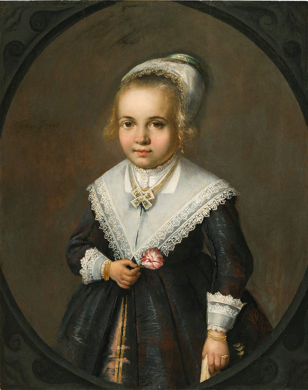 Portrait Of A Young Girl Holding A Flower 1646