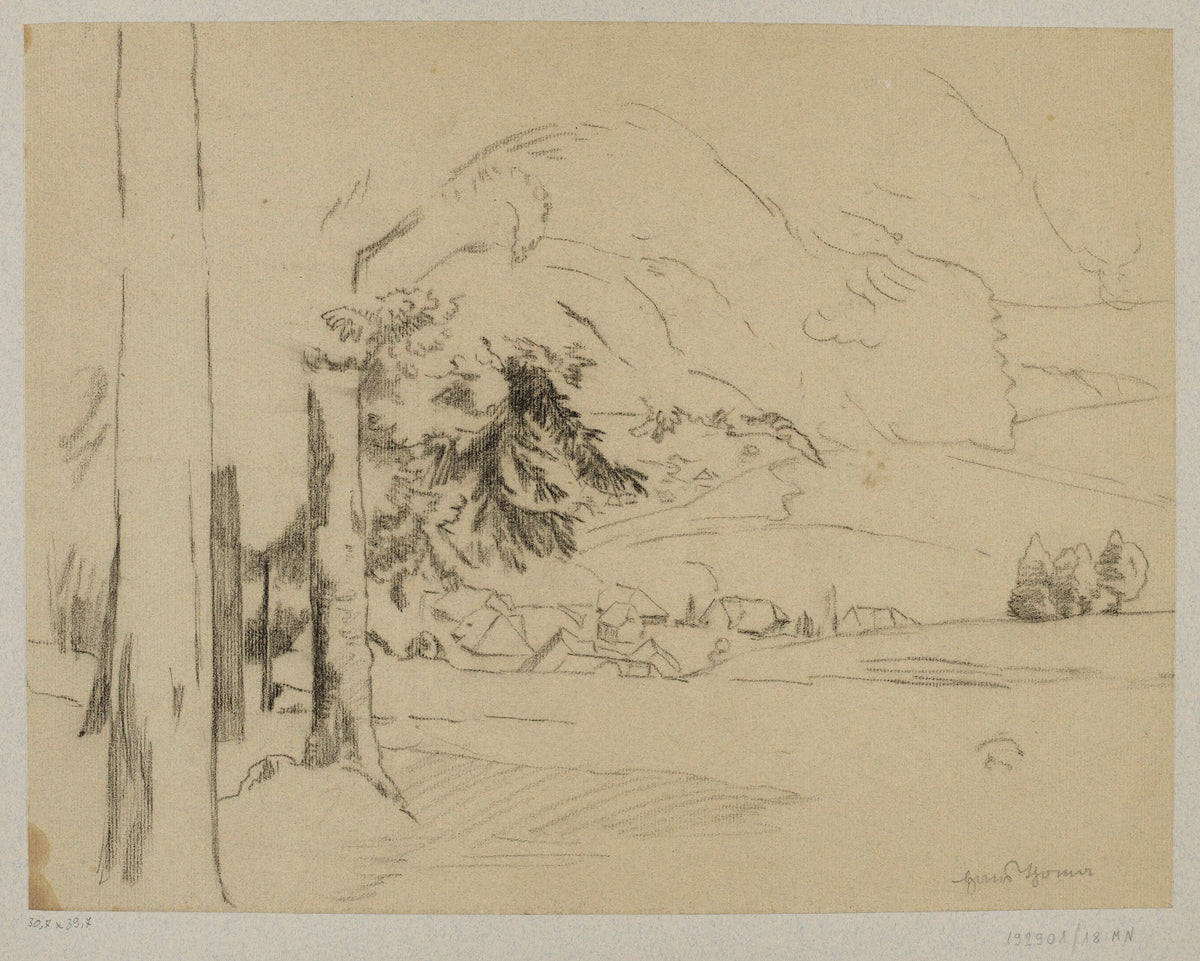View of a village in a mountain valley 1879