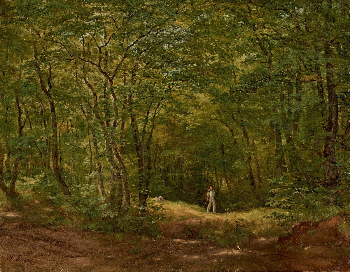 Spaziergänger in einer Waldlandschaft 1840