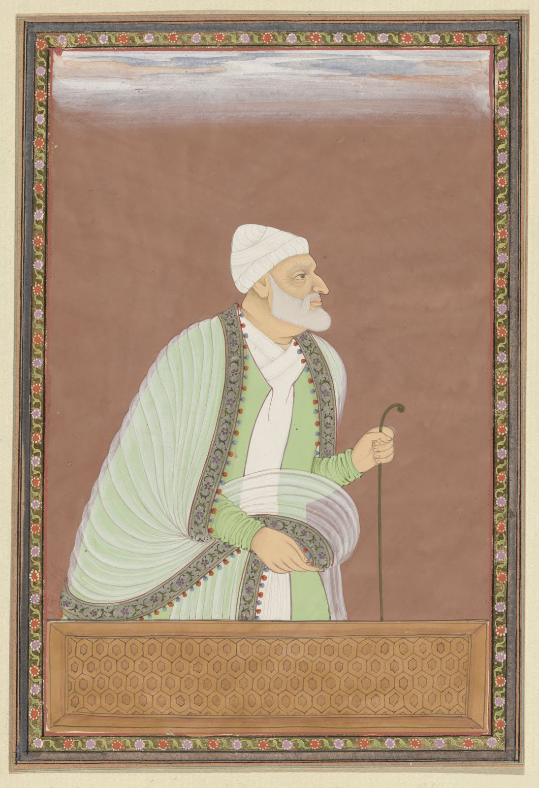 Portret van Mulla Tayfur die de leraar ustad van Sultan Abdullah is geweest 1686