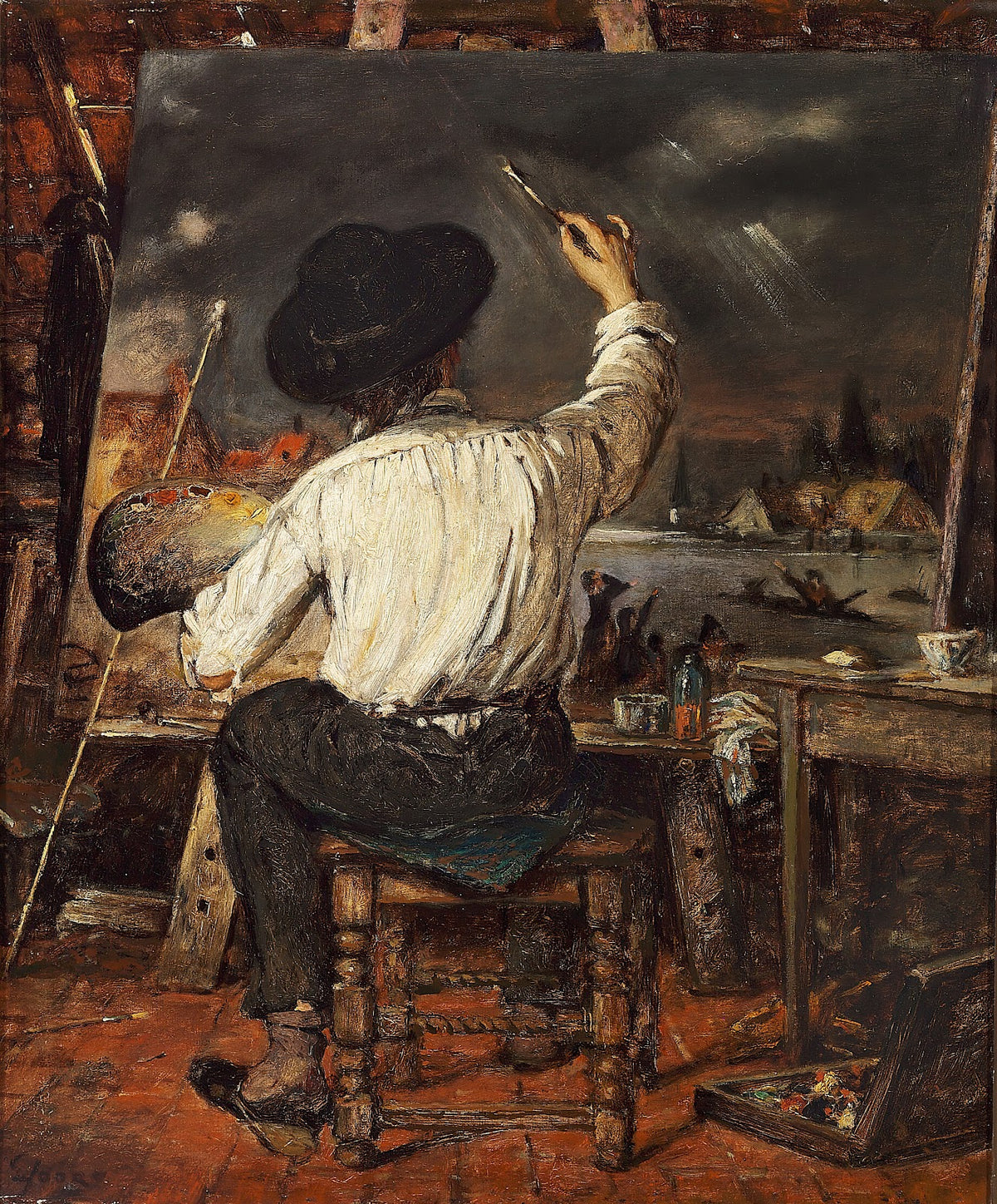 A painter at the easel